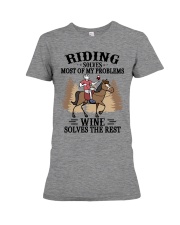 Riding Solves Most Of My Problems Premium Fit Ladies Tee tile