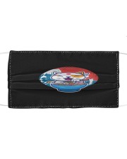 cat eat ramen retro and vintage illustration Cloth face mask thumbnail