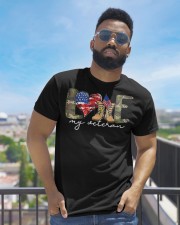 Love My Veteran Father's DAY CHRISTMAS DAY MATCHING Classic T-Shirt apparel-classic-tshirt-lifestyle-front-230
