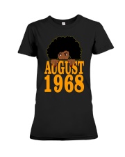 August 1968 54th Birthday 54 Years Old Black Women Girls Premium Fit Ladies Tee tile
