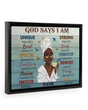 God Says I Am black-floating-framed-canvas-wrap-print tile