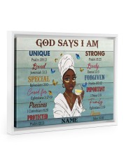 God Says I Am white-floating-framed-canvas-wrap-print tile
