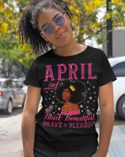 April Girl Black Beautiful Brave Blessed African Birthday Classic T-Shirt apparel-classic-tshirt-lifestyle-front-248