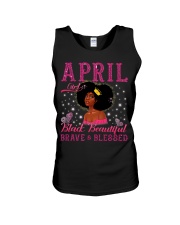 April Girl Black Beautiful Brave Blessed African Birthday Unisex Tank tile