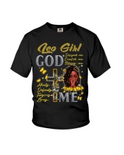 Leo Girl God Blesses Me Black Girl Magic Afro Melanin Youth T-Shirt tile