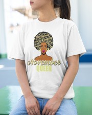 Black African American Melanin Afro Queen November Birthday Classic T-Shirt apparel-classic-tshirt-lifestyle-front-213