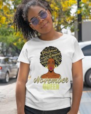Black African American Melanin Afro Queen November Birthday Classic T-Shirt apparel-classic-tshirt-lifestyle-front-248