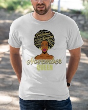 Black African American Melanin Afro Queen November Birthday Classic T-Shirt apparel-classic-tshirt-lifestyle-front-50