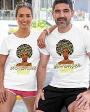 Black African American Melanin Afro Queen November Birthday Classic T-Shirt custom-t-shirts-classic-lifestyle-front-411