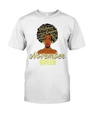Black African American Melanin Afro Queen November Birthday Premium Fit Mens Tee tile