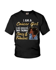 Cancer Girl Classy & Fabulous Black Queen Afro Melanin Youth T-Shirt tile