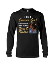 Cancer Girl Classy & Fabulous Black Queen Afro Melanin Long Sleeve Tee tile