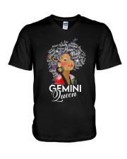 Afro Hair Art Gemini Queen Birthday May 21 to June 21 V-Neck T-Shirt tile