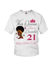 This Queen Was Born On December 21 Afro Girl Natural Hair Youth T-Shirt tile