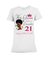 This Queen Was Born On December 21 Afro Girl Natural Hair Premium Fit Ladies Tee tile
