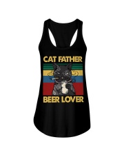 Cat father beer lover Ladies Flowy Tank tile