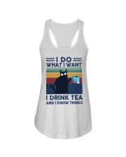 tea cat Ladies Flowy Tank tile