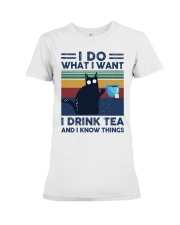 tea cat Premium Fit Ladies Tee tile
