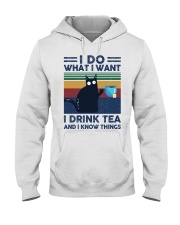 tea cat Hooded Sweatshirt tile