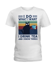 tea cat Ladies T-Shirt tile