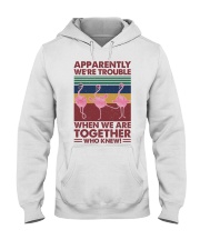 Flamingo together Hooded Sweatshirt tile