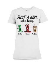 Cats Yoga Coffee Premium Fit Ladies Tee tile