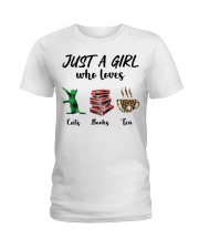 Cats Books Tea Ladies T-Shirt tile