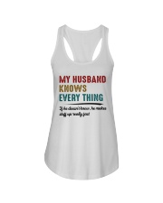 never underestimate woman Ladies Flowy Tank tile
