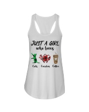 Cats Garden Coffee Ladies Flowy Tank tile