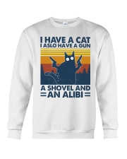 cat gun shovel alibi Crewneck Sweatshirt tile