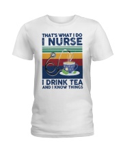 i nurse i drink tea - vintage Ladies T-Shirt tile