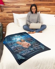 To My Mom Sherpa Fleece Blanket Small Fleece Blanket - 30" x 40" aos-coral-fleece-blanket-30x40-lifestyle-front-08a