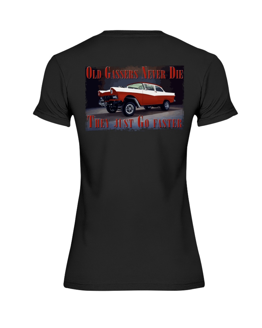 Vintage Hot Rod Gasser Drag Racing T Shirts Premium Fit Ladies Tee