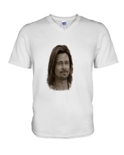 brad visage pitt V-Neck T-Shirt thumbnail