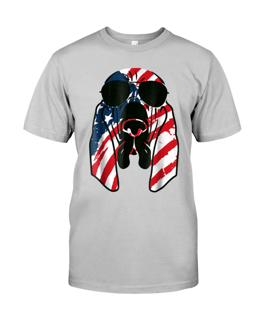 Bloodhound American Flag Pattern T Shirt Women Men Classic T-Shirt