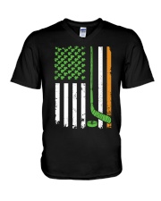 Irish American Hockey Flag Shirt Hockey St Patrick V-Neck T-Shirt thumbnail