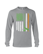 Irish American Hockey Flag Shirt Hockey St Patrick Long Sleeve Tee thumbnail