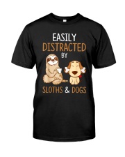Easily Distracted By Sloths And Dogs Tshirt Sloth Premium Fit Mens Tee thumbnail