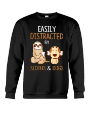 Easily Distracted By Sloths And Dogs Tshirt Sloth Crewneck Sweatshirt front