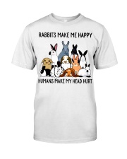RABBITS MAKE ME HAPPY Classic T-Shirt front