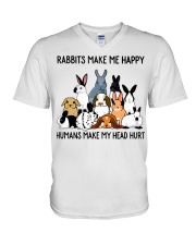 RABBITS MAKE ME HAPPY V-Neck T-Shirt thumbnail