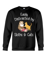 Easily Distracted By Sloths And Cats Tshirt Sloth Crewneck Sweatshirt thumbnail