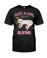 Just a Girl Who Loves Sloths T-Shirt Gift For Slot Premium Fit Mens Tee thumbnail