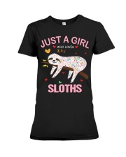 Just a Girl Who Loves Sloths T-Shirt Gift For Slot Premium Fit Ladies Tee thumbnail