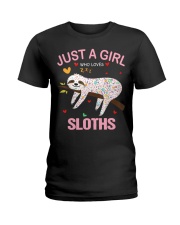 Just a Girl Who Loves Sloths T-Shirt Gift For Slot Ladies T-Shirt front