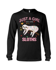 Just a Girl Who Loves Sloths T-Shirt Gift For Slot Long Sleeve Tee thumbnail