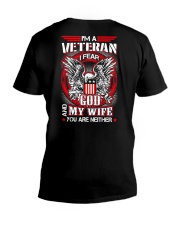 I am a Veteran - I fear God and My Wife V-Neck T-Shirt thumbnail