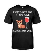 Corgie Wine Welsh Corgi Dog Red Wine Lover Gift N4 Classic T-Shirt front