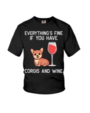Corgie Wine Welsh Corgi Dog Red Wine Lover Gift N4 Youth T-Shirt thumbnail