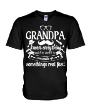 Grandpa Knows Everything 4Rt1k Funny T-shirt V-Neck T-Shirt thumbnail